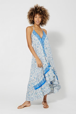 Vestido comprido Branco e azul - Branco e azul
