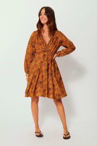 Vestido - Preto e laranja