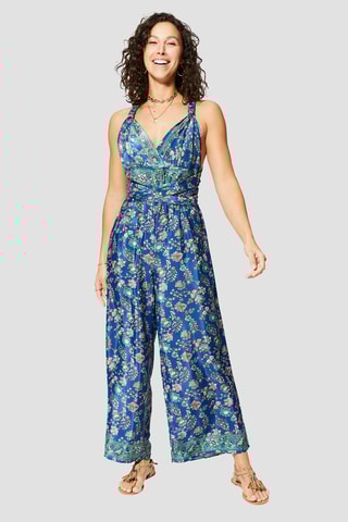 Macacão - Azul-marinho - Branco, azul e verde