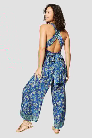 Macacão - Azul-marinho - Branco, azul e verde