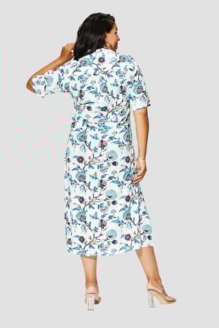 Vestido-camisa midi - Branco - Branco