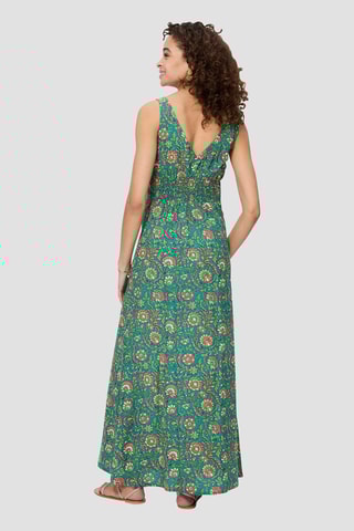 Vestido comprido - Verde - Laranja e verde