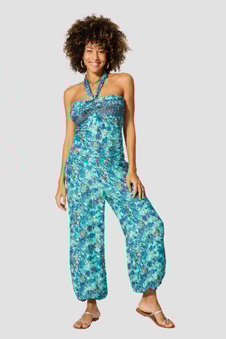 Macacão - Turquesa e bordô - Rosa