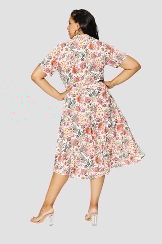 Vestido comprido - Branco - Branco, preto e vermelho