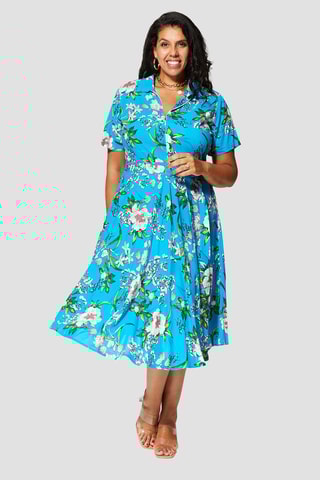 Vestido  Turquesa e verde - Azul e verde