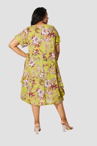 Vestido comprido - Amarelo - Verde e amarelo