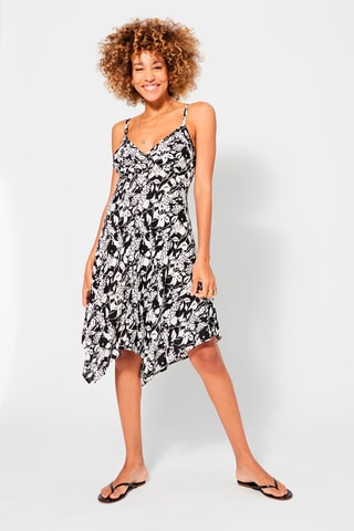 Vestido médio Preto - Branco e preto