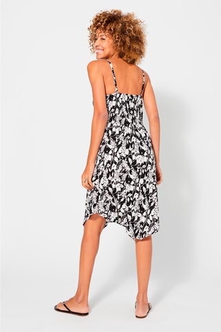 Vestido médio Preto - Branco e preto