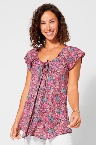 Top - Rosa - Azul, amarelo e rosa