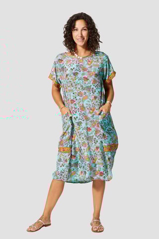 Vestido - Azul - Branco, vermelho e azul