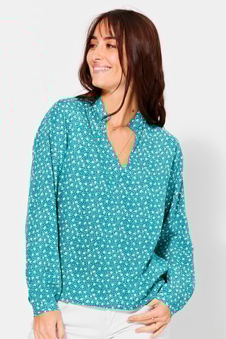 Blusa Azul - Branco e azul