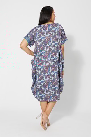 Vestido direito - Vermelho, azul e verde