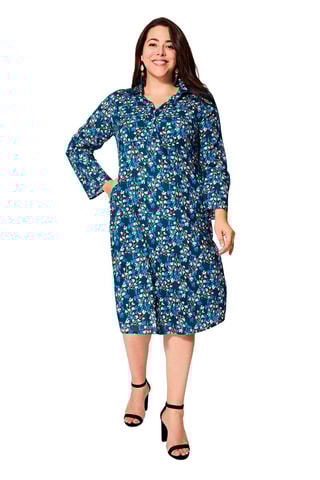 Vestido-camisa - Azul