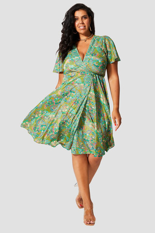 Vestido  Dourado e verde - Verde