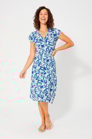 Vestido midi - Branco e azul