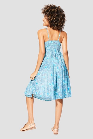 Vestido estilo patinadora - Azul-celeste - Azul e cinzento