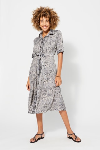 Vestido-camisa Branco e preto - Branco e preto