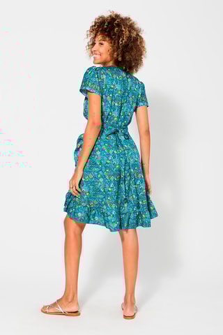 Vestido traçado Turquesa e verde - Azul e verde