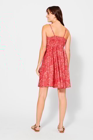 Vestido estilo patinadora Vermelho - Branco, bege e vermelho