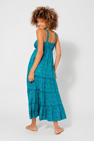 Vestido comprido Verde - Verde e cinzento