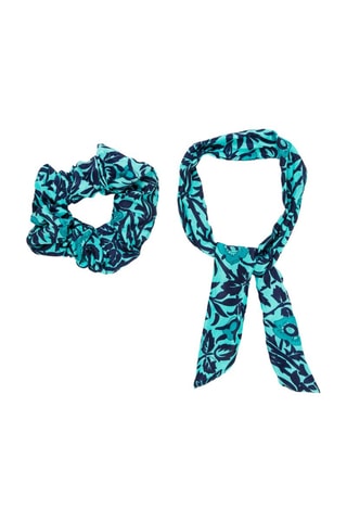 Elástico para cabelo - Turquesa e azul-marinho