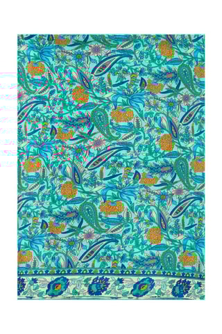 Lenço - Turquesa - Azul, amarelo e rosa