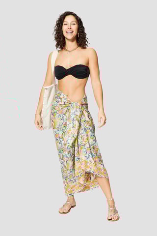 Lenço - Turquesa e laranja - Verde, laranja e rosa