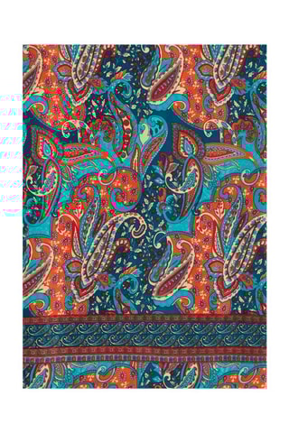 Lenço - Azul-marinho e turquesa - Azul e laranja