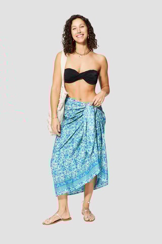 Lenço 2 em 1 - Bege - Azul