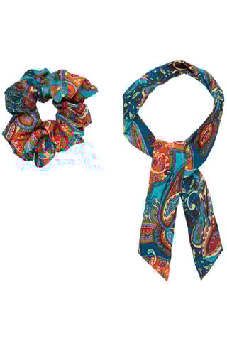 Elástico para cabelo - Azul-marinho e turquesa