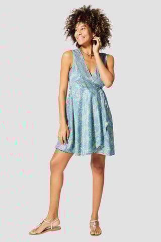 Vestido estilo patinadora - Azul - Branco e azul