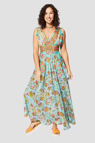 Vestido comprido - Turquesa - Azul