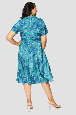 Vestido midi - Azul-marinho - Azul