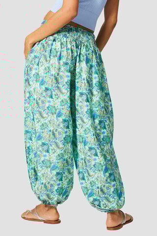 Calças - Azul e verde - Branco, azul e verde