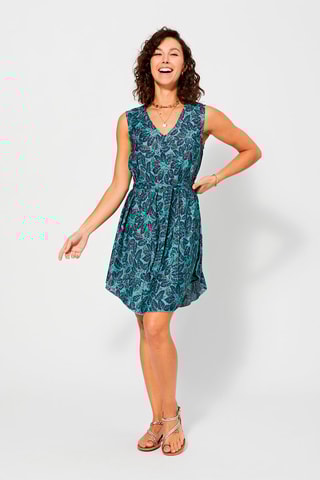 Vestido estilo patinadora Turquesa - Azul e rosa