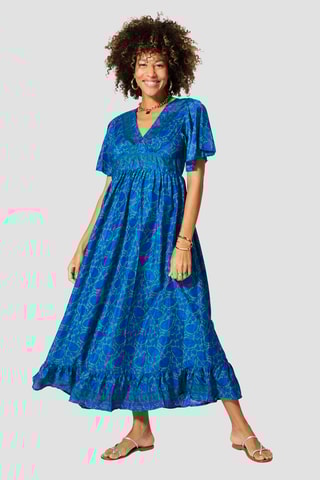 Vestido comprido - Azul - Azul e turquesa