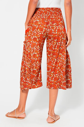 Calças culotte Laranja e cru - Branco, vermelho e laranja
