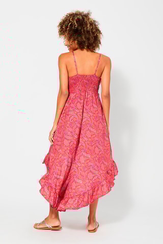 Vestido assimétrico Vermelho e laranja - Branco, vermelho e laranja