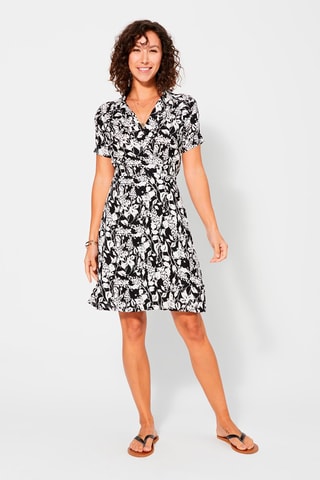 Vestido florido - Preto - Branco e preto