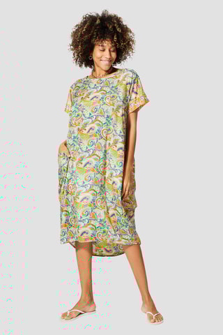 Vestido - Turquesa e verde - Azul e verde