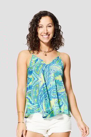 Top  Verde e azul-marinho - Azul e verde