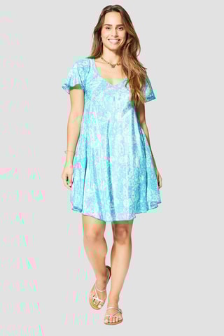 Vestido trapézio - Azul - Azul