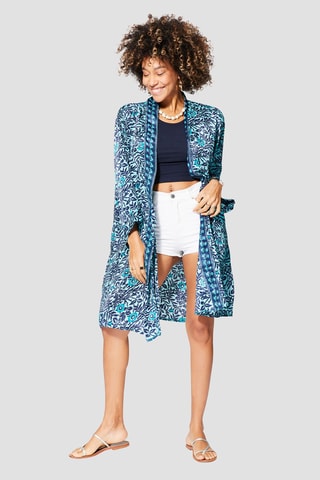 Quimono - Turquesa - Turquesa e azul-marinho