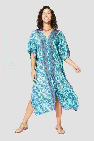 Cafetã - Azul - Branco, azul e verde