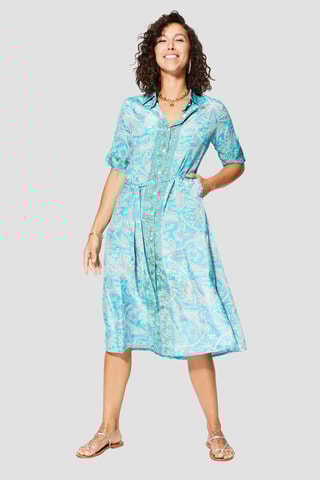 Vestido - Turquesa e azul - Azul