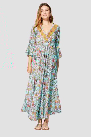 Vestido comprido - Turquesa - Azul