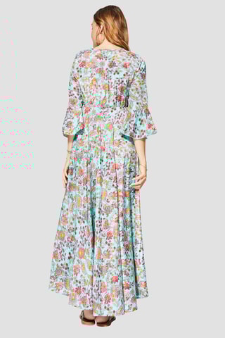 Vestido comprido - Turquesa - Azul