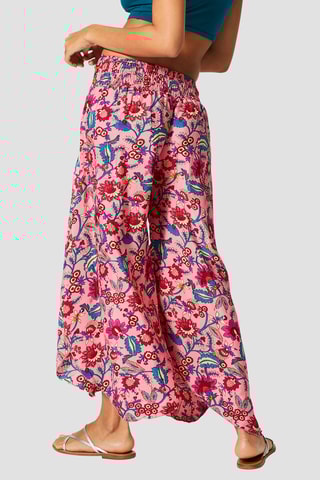 Calças palazzo - Rosa - Azul e rosa