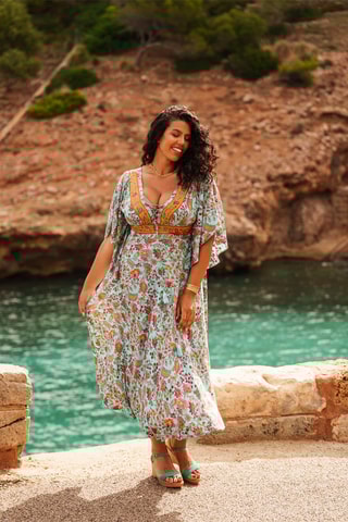 Vestido comprido - Turquesa - Azul