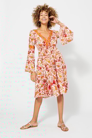 Vestido comprido florido Branco - Branco